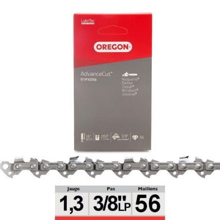 Chaine tronçonneuse Oregon 3/8LP 56 dents 91PX056E