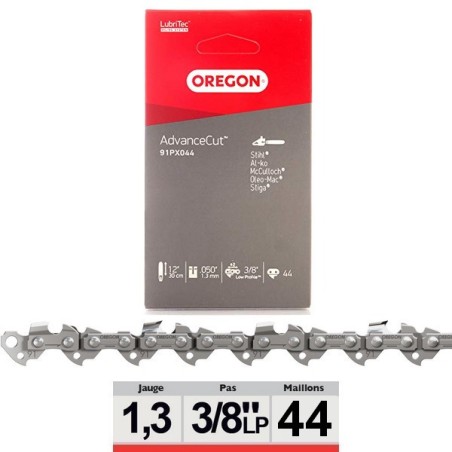 Chaine tronçonneuse Oregon 3/8LP 44 dents 91PX044E