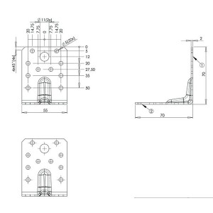 Équerre renforcée zingué 70 x 70 x 55
