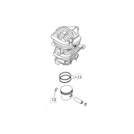 Cylindre piston complet tronçonneuse Oleo Mac