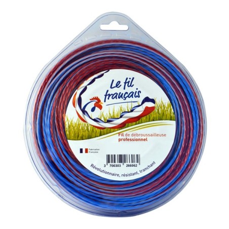 Fil coupe bordure helicoidal 2.4 mm Français