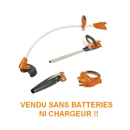 DESTOCKAGE - Pack 3 outils de jardin Flymo SANS BATTERIES NI CHARGEUR