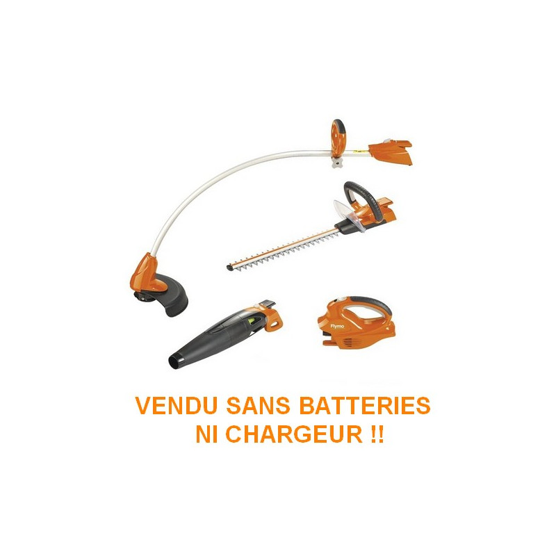 DESTOCKAGE - Pack 3 outils de jardin Flymo SANS BATTERIES NI CHARGEUR