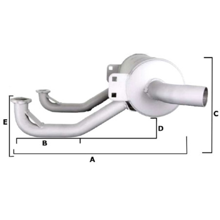 Pot échappement moteur Bi-cylindre Kawasaki