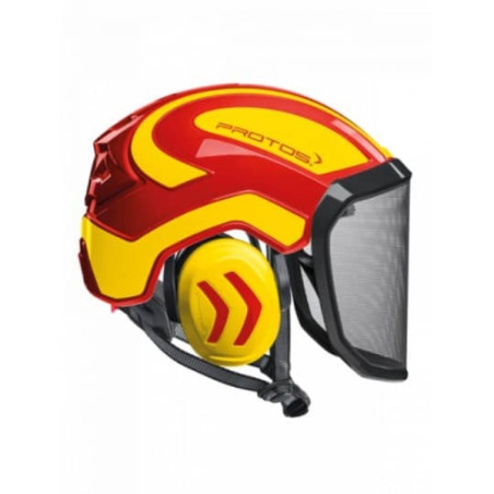 Casque Protos Integral Forest - Rouge et Jaune