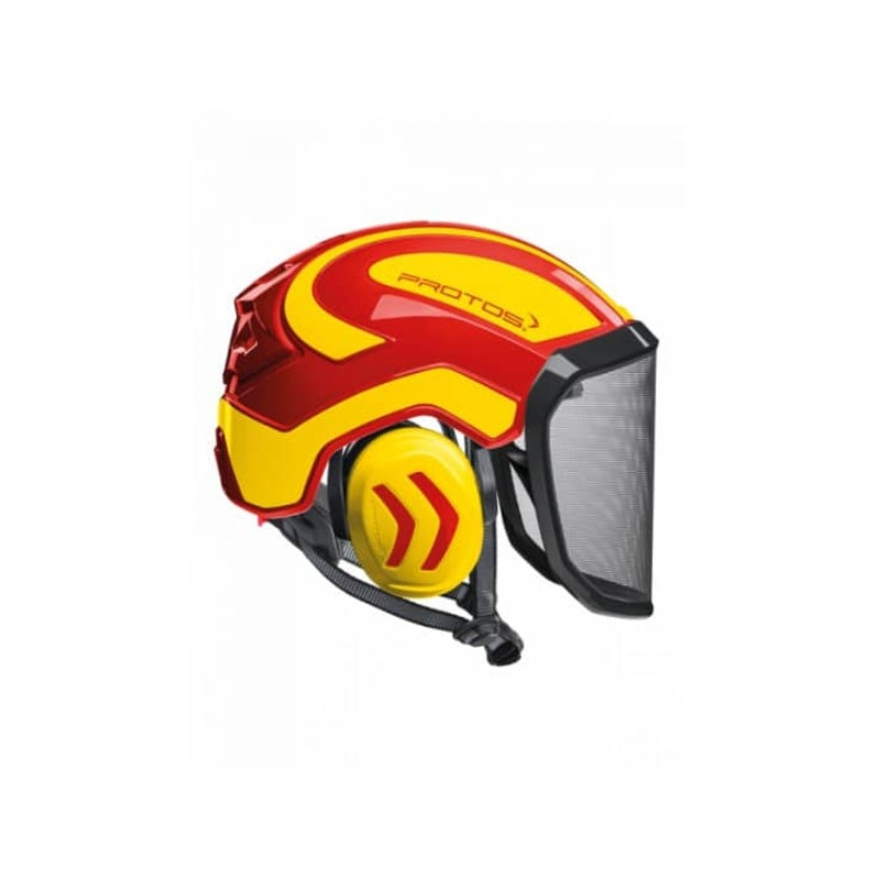 Casque Protos Integral Forest - Rouge et Jaune