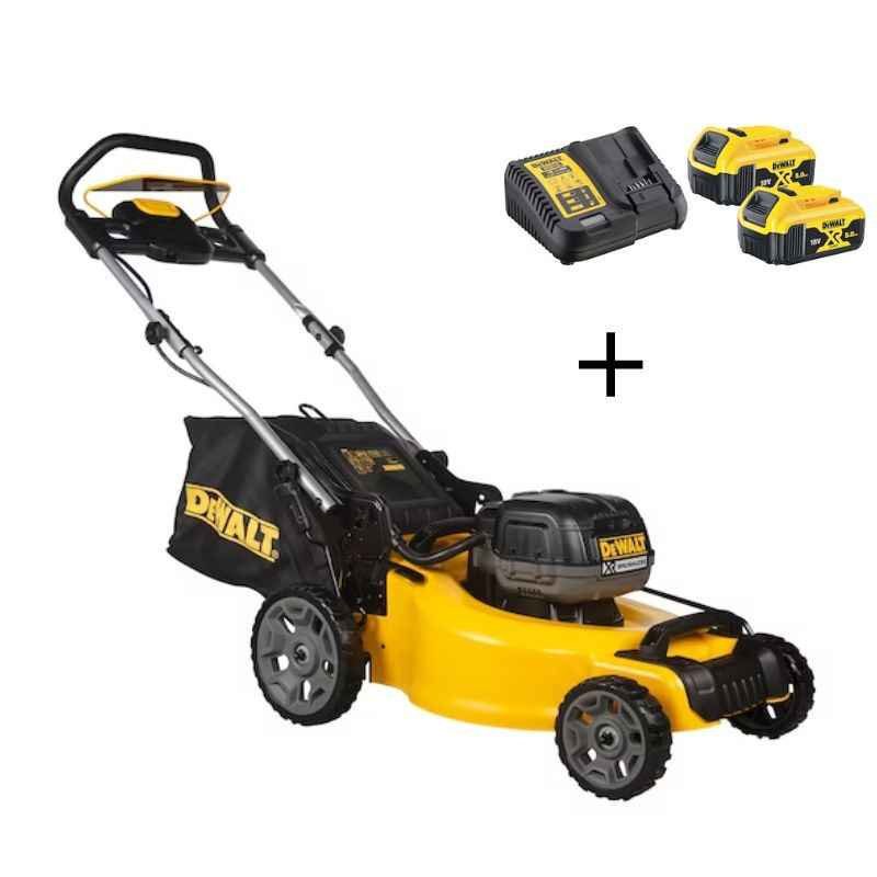 Tondeuse poussée à batterie Dewalt XR 2x18V |  Pack 2 batteries XR 18V et chargeur