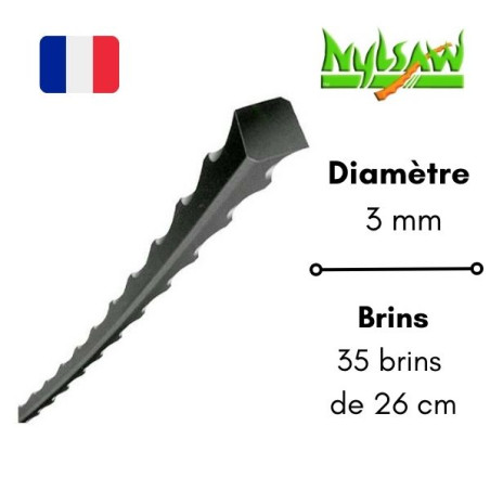 Lot 35 fils débroussailleuse Nylsaw 3 mm