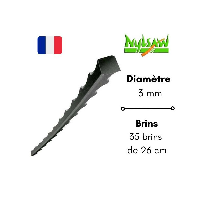 Lot 35 fils débroussailleuse Nylsaw 3 mm