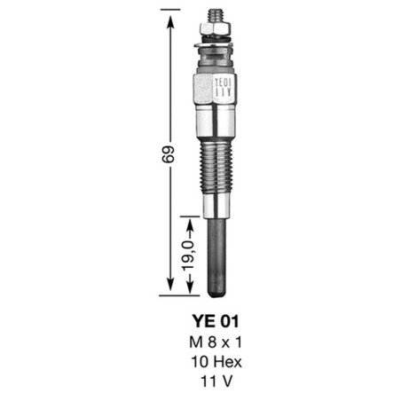 Bougie de préchauffage NGK YE01