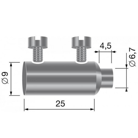 Serre-câble double pour diamètre 3mm maximum