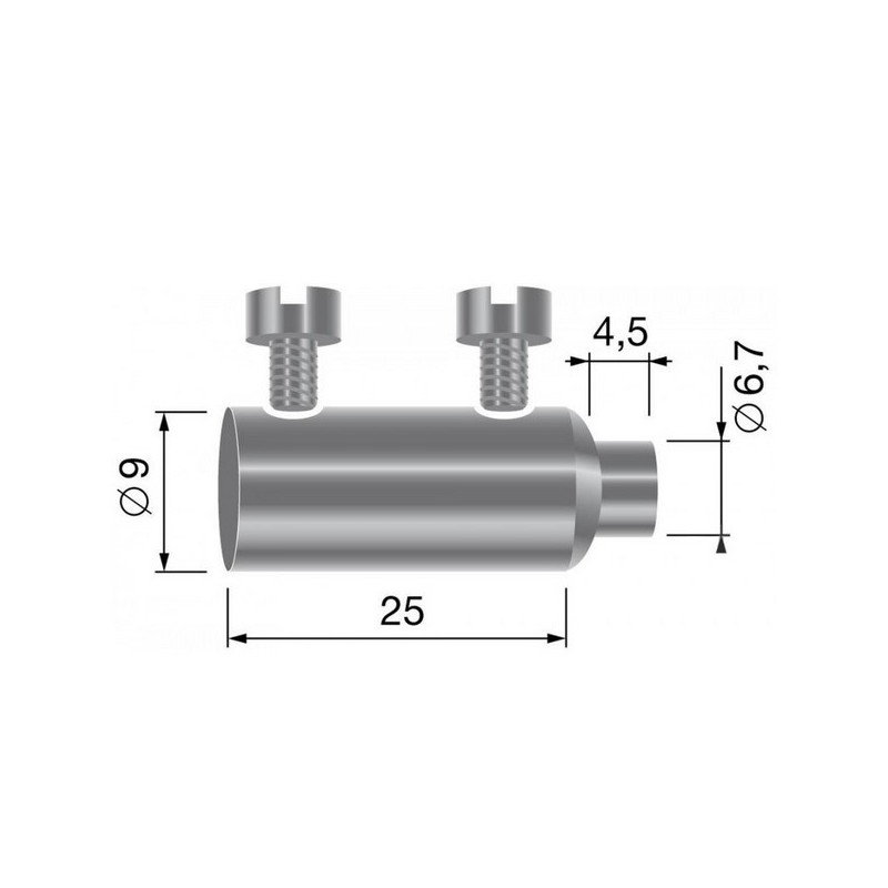 Serre-câble double pour diamètre 3mm maximum