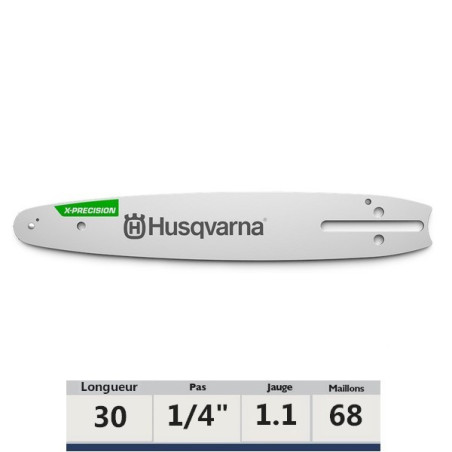 Guide chaîne 30 cm tronçonneuse Husqvarna 1/4" 1.1 X-Précision