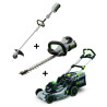 Pack matériel EGO : tondeuse LM1903E-SP + coupe-bordures ST1300E-S + taille-haie HT2000E modal atc
