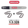 Pack 1 guide 33cm + 2 chaines tronçonneuse Oregon TXLGD025 modal atc
