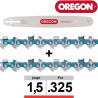 Pack guide chaine 33cm + 2 chaines tronçonneuse Oregon PXBD025 modal atc