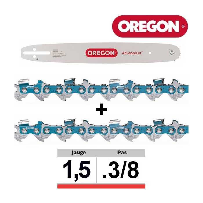 Oregon AdvanceCut Lot De 2 Chaînes De Tronçonneuse 45,7 Cm