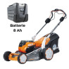 Pack tondeuse Oleo Mac Gi553V avec chargeur et batterie 8Ah autotractée - coupe 51cm modal atc