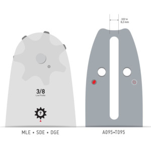 Guide chaîne tronçonneuse Husqvarna 3/8LP SDEA095 Rivet unique Oregon