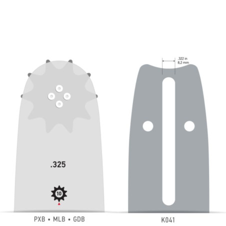 Guide chaîne tronçonneuse Oregon 325 058 PXBK041 AdvanceCut