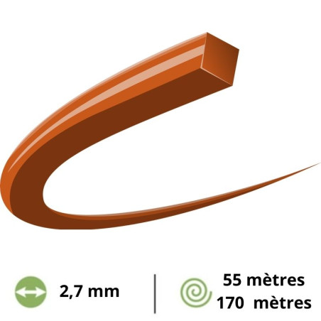 Fil débroussailleuse carré Husqvarna Opti Quadra - 2,7 mm