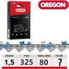 Chaine tronconneuse carrée Oregon 80 dents powercut .325", 1.5mm 21LGX080E modal atc