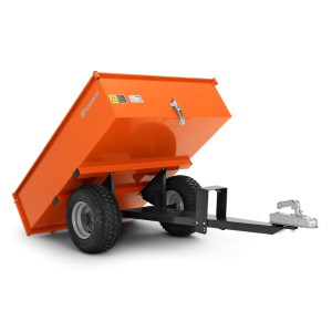 Remorque benne basculante tracteur tondeuse autoportée Husqvarna Profi