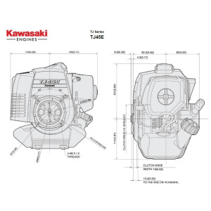 Moteur complet débroussailleuse  Kawasaki TJ045E-S51