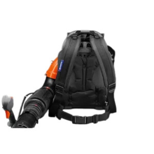 Souffleur thermique Husqvarna 345BT à dos : feuilles mortes et nettoyage d’automne