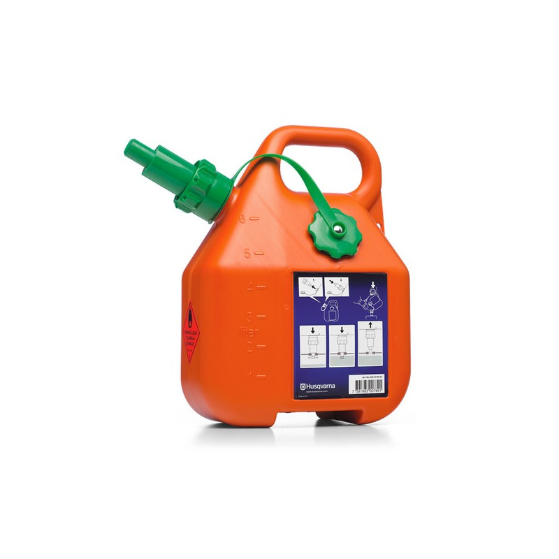 Jerrican carburant Husqvarna 6l avec arrêt automatique de remplissage