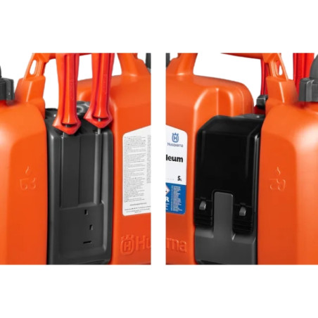 Bidon double Husqvarna essence huile 5l+2.5l avec porte-outils