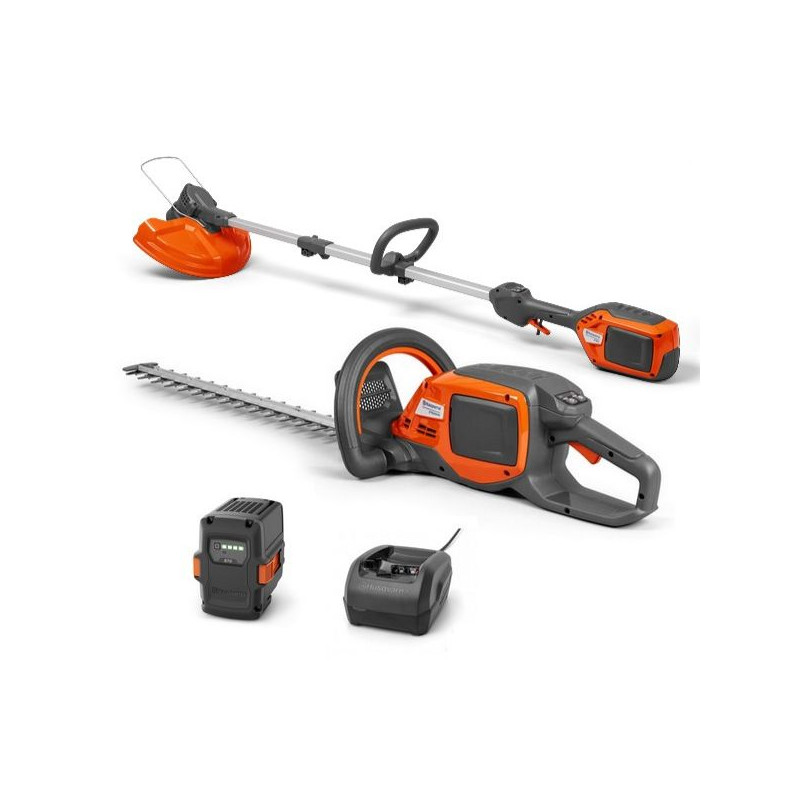 Pack taille-haies à batterie Husqvarna 215iHD45 + Coupe bordure 215iL