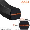 Courroie lisse hexagonale AA84, Longueur ext: 2186mm modal atc