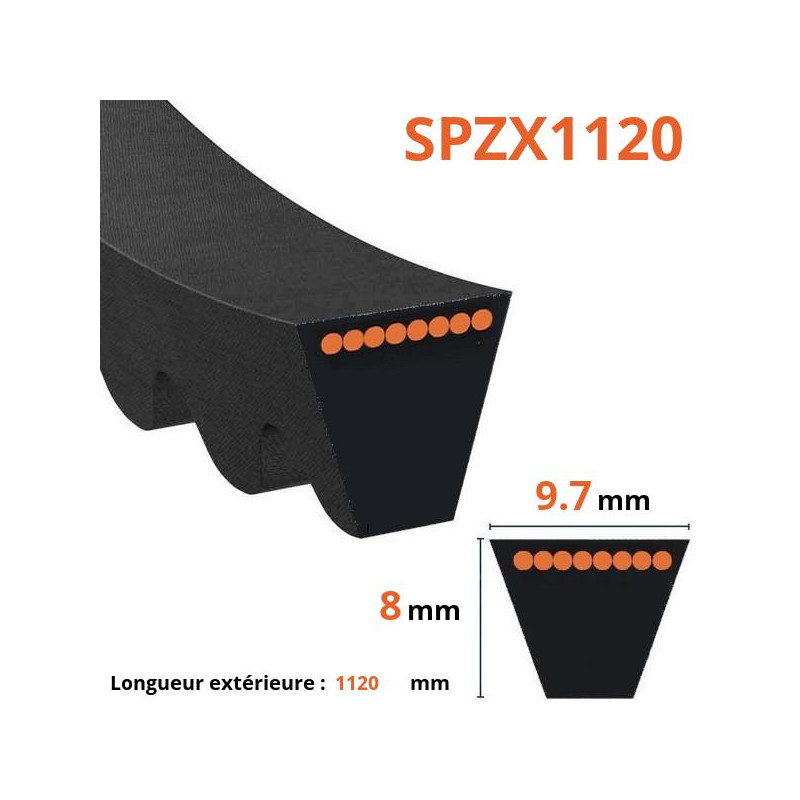 Courroie crantée trapézoïdale SPZX1120